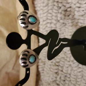 Vintage Navajo Bear Paw Clip Ons